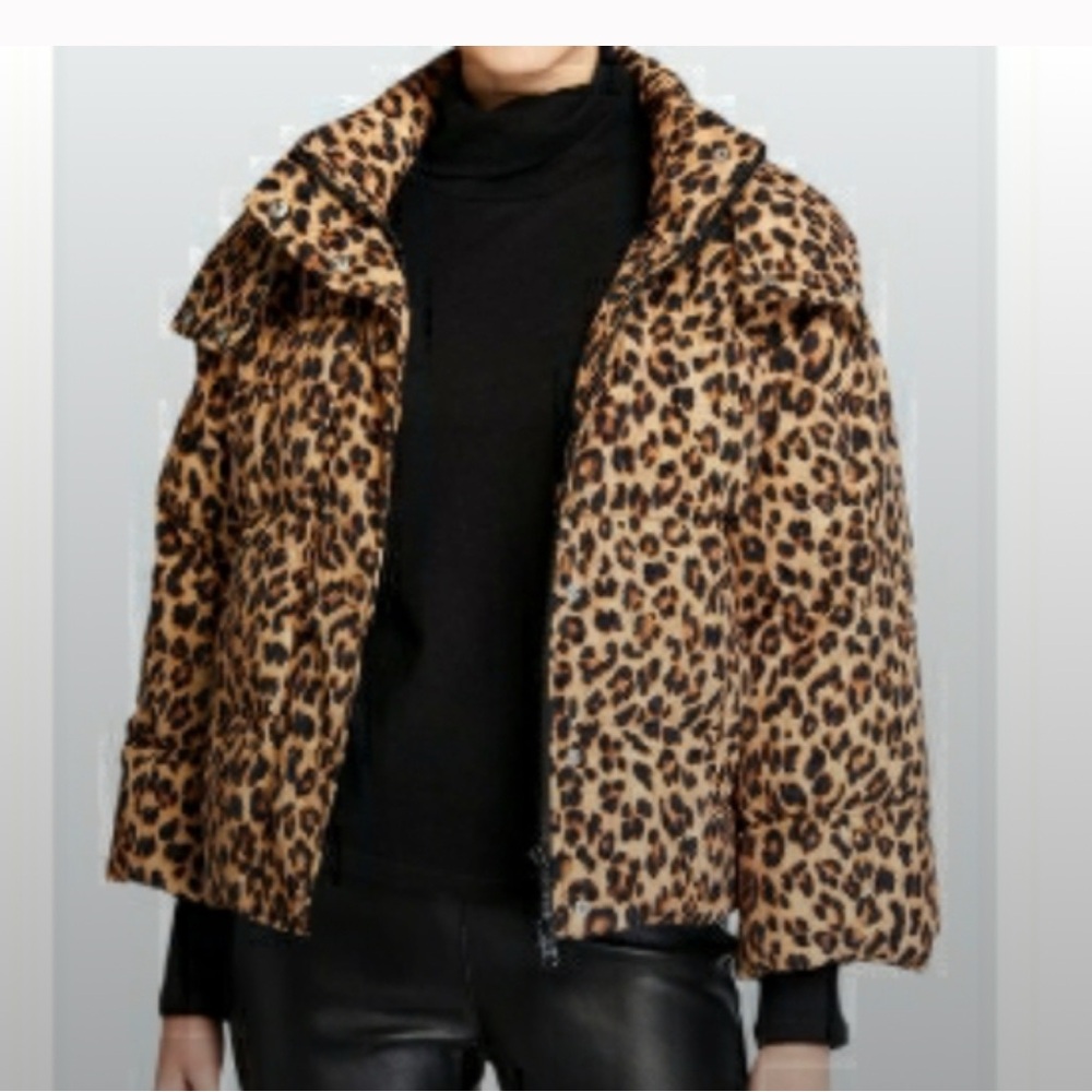 [$750] Veronica Beard Animal Print Casper Puffer Jacket. size XS